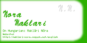 nora maklari business card