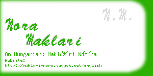 nora maklari business card